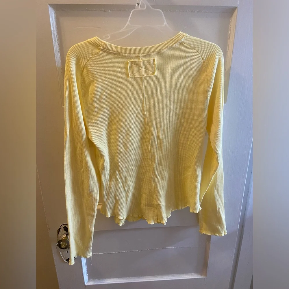 We the Free Yellow Easy Does It Long Sleeve Thermal Top - Picture 3 of 4